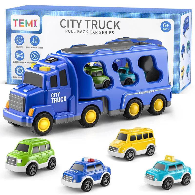 Diecast Carrier Truck Set - Engineering Vehicle Play Set