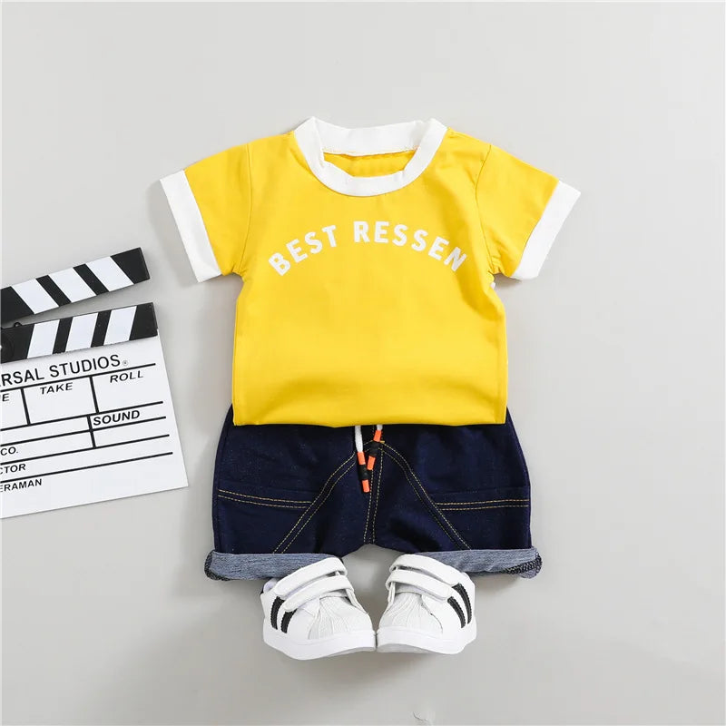 Toddler Sports T-Shirt and Shorts Set - Cotton Two-Piece Outfit