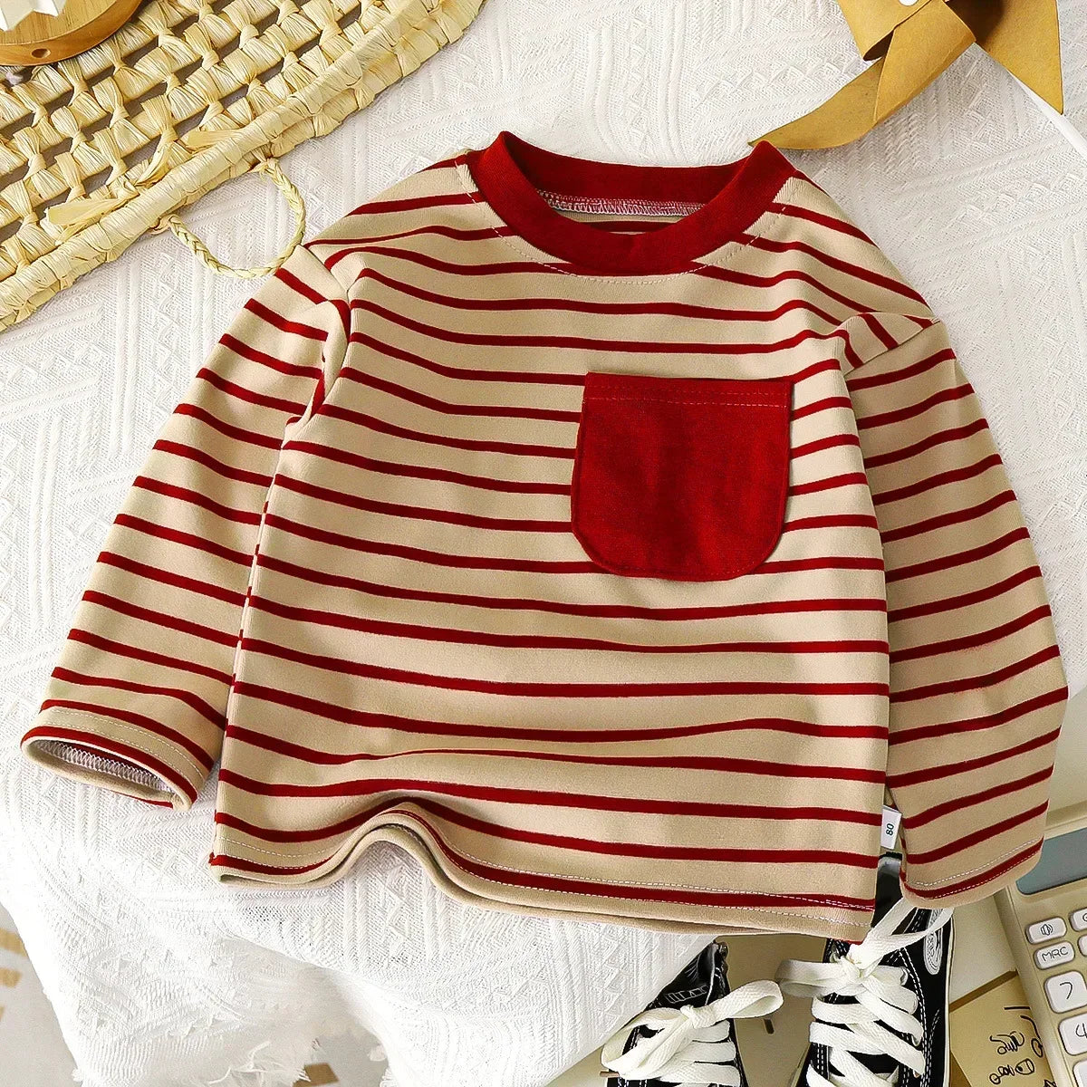 Baby Striped Long Sleeve T-Shirt - Warm Casual Autumn Top