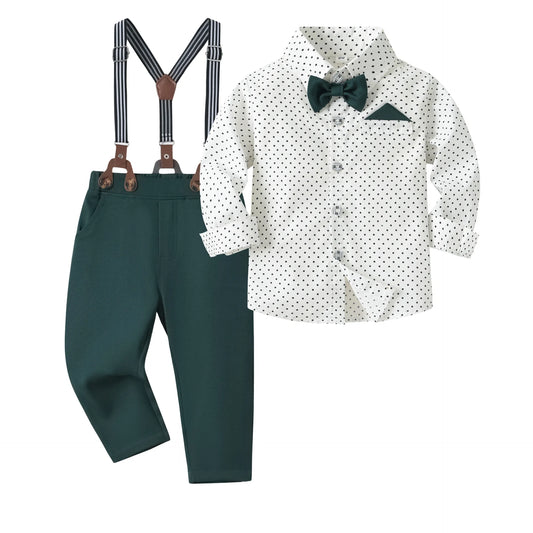 Toddler Boys Formal Bow Tie Suit - Shirt and Pant Party Outfit