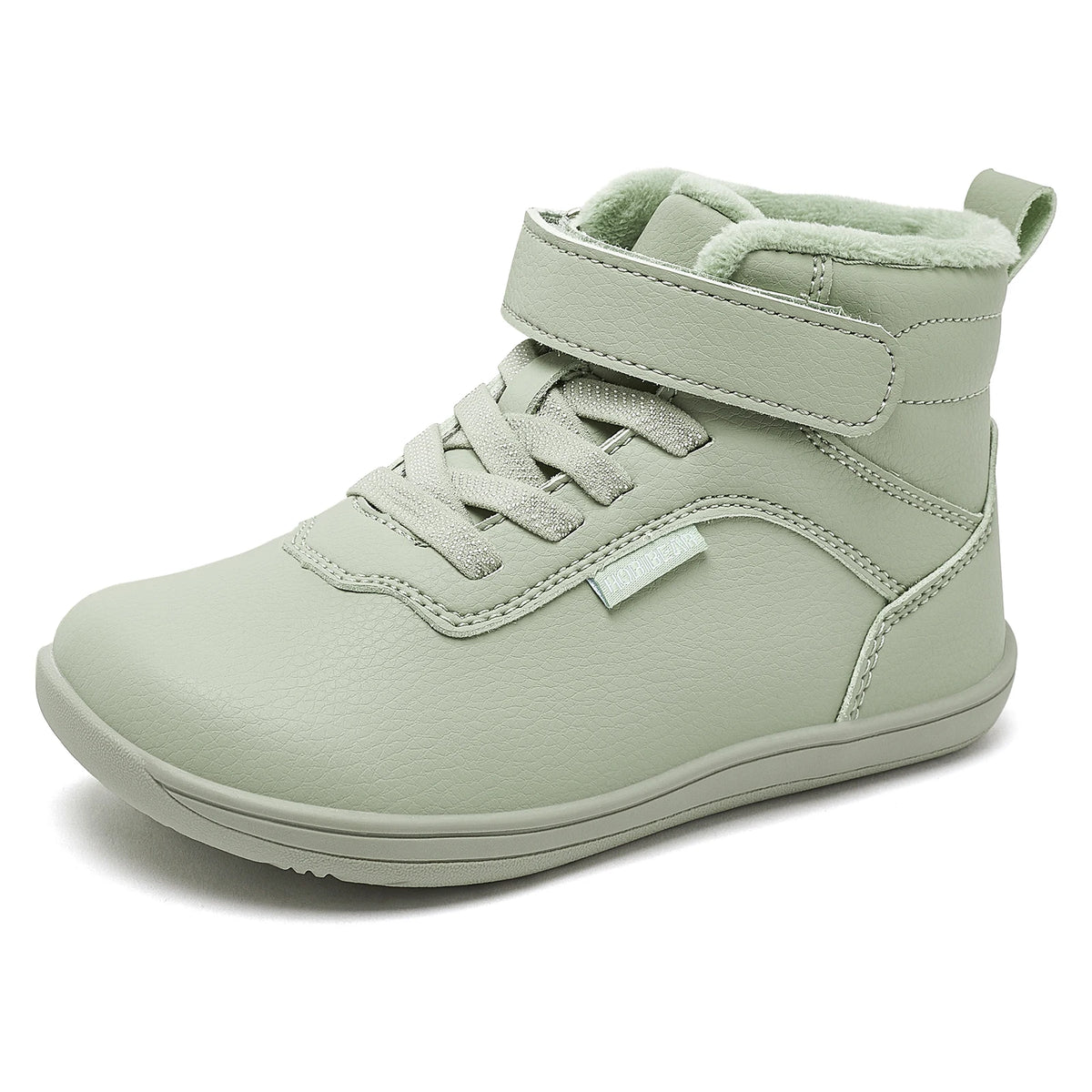Kids Winter Barefoot Ankle Shoes - Wide Toe Faux Fur Lined Sneakers