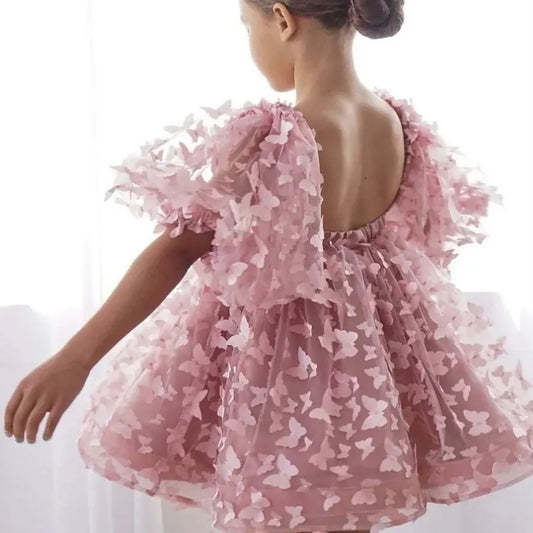 Baby Girls Butterfly Tulle Tutu Dress - Birthday Pageant Look
