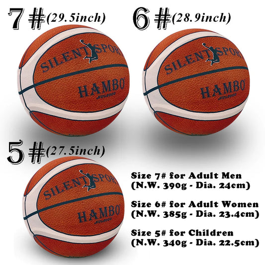 Silent Indoor Basketball With Cover - PU Foam Quiet Dribble Ball