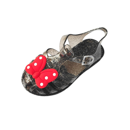 Girls Transparent Polka Dot Bow Sandals