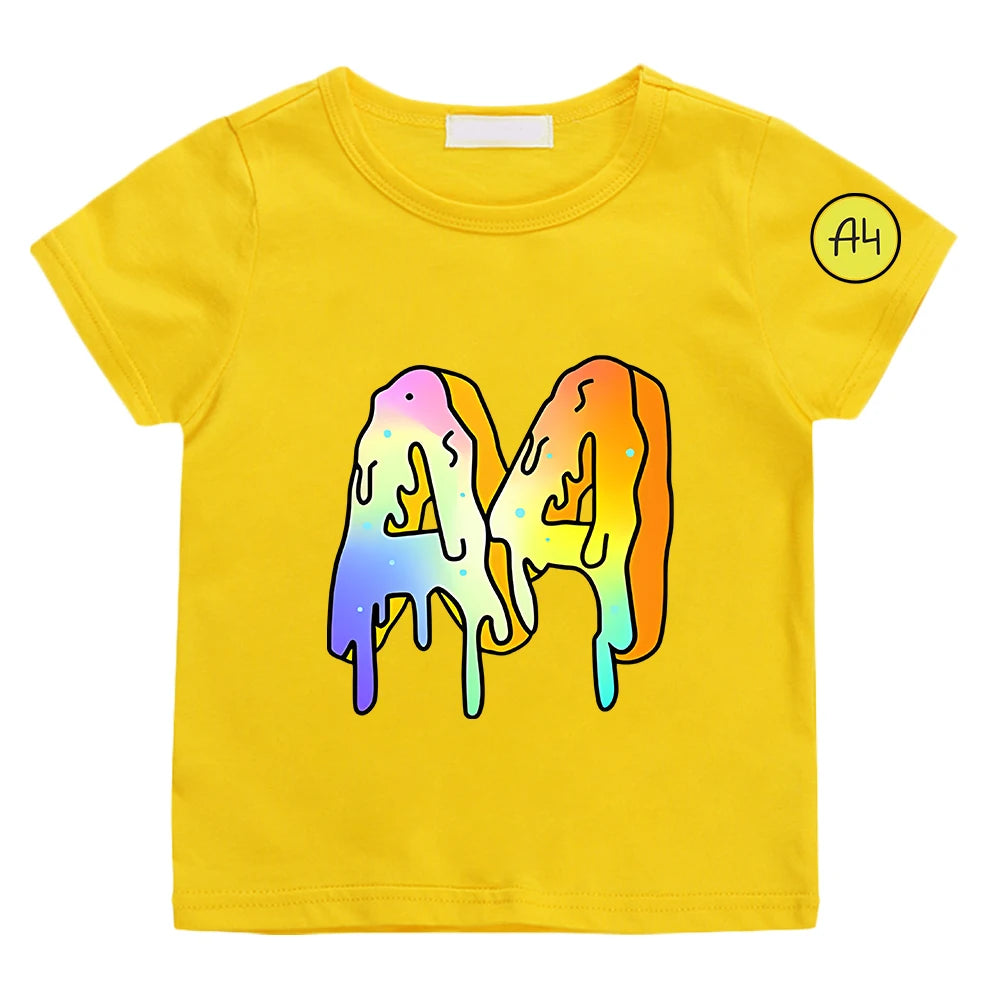Kids Donut Graphic T-Shirt - Cotton Summer Short Sleeve Top