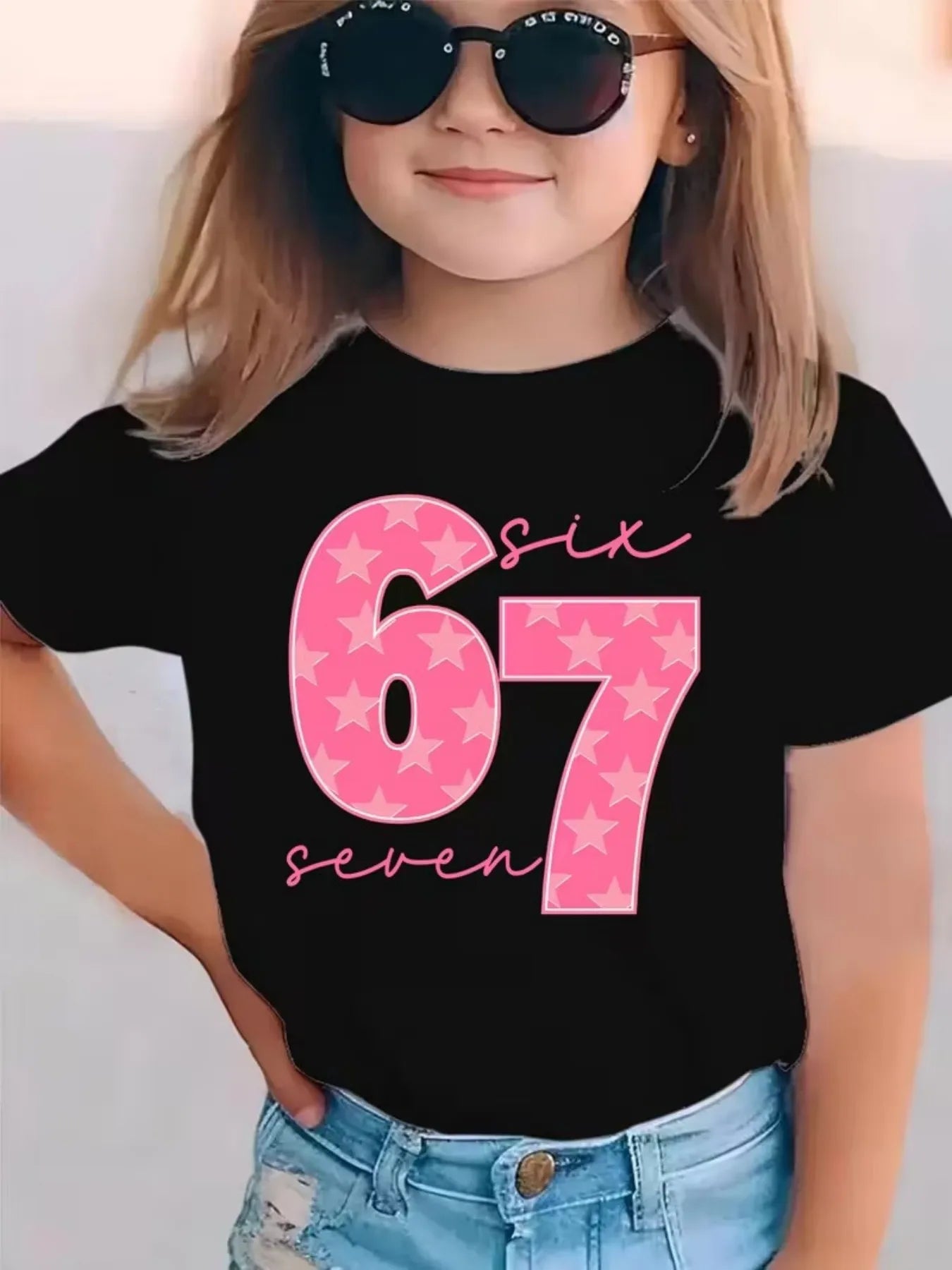 Kids Number Graphic T-Shirt - Loose Short Sleeve Summer Top
