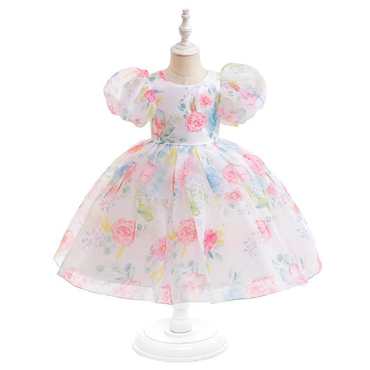 Girls Lace Tulle Pageant Gown - Flower Bridesmaid Dress