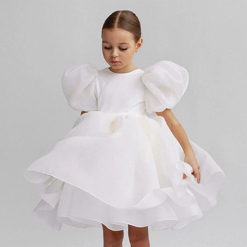 Girls Lace Tulle Pageant Gown - Flower Bridesmaid Dress