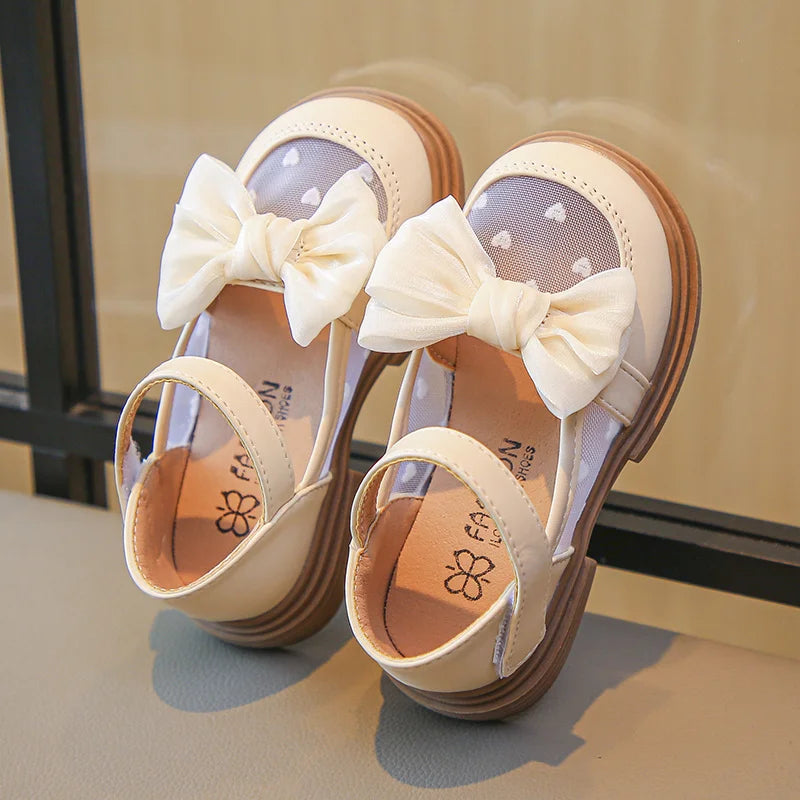 Girls Breathable Bow Round Toe Walking Sandals