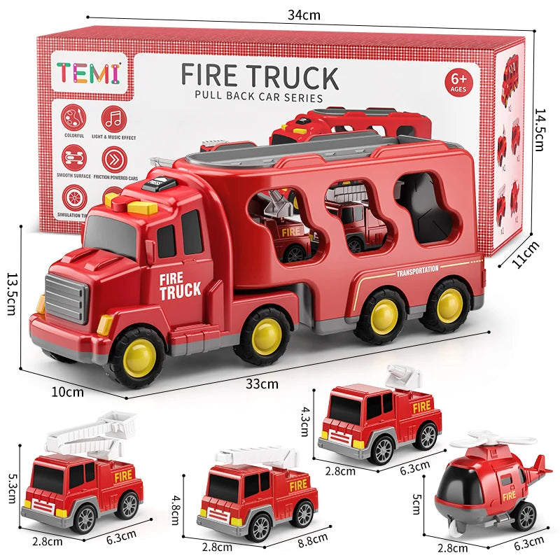 Diecast Carrier Truck Set - Engineering Vehicle Play Set