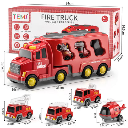 Diecast Carrier Truck Set - Engineering Vehicle Play Set