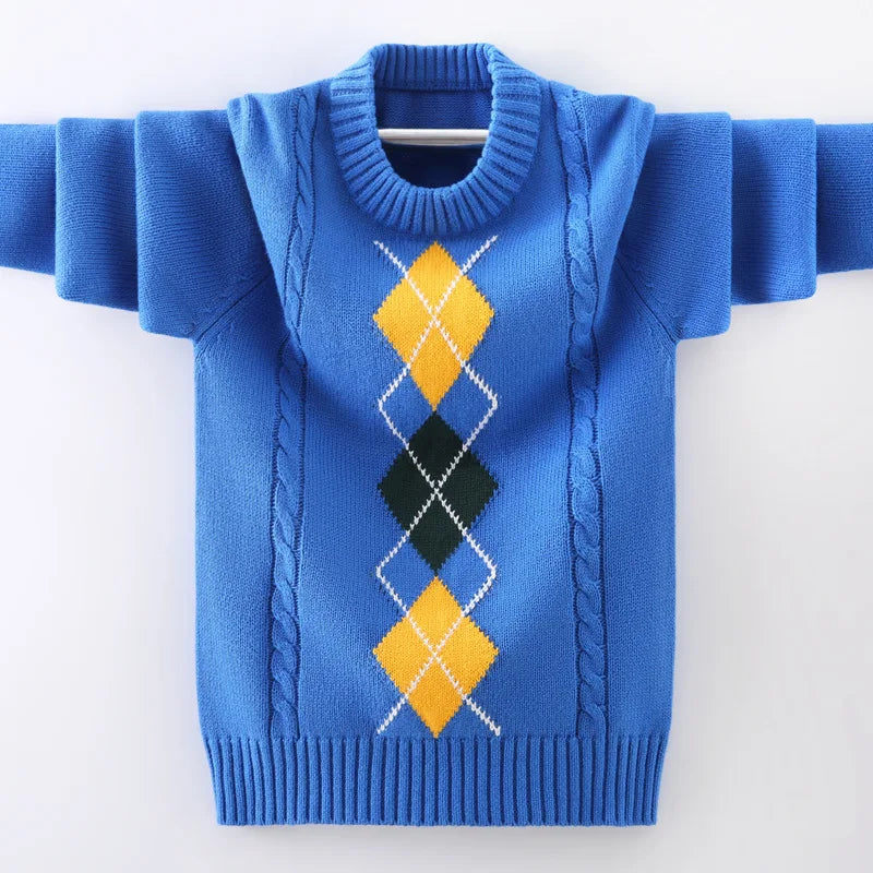 Boys Cotton Cardigan Sweater - Button Front Winter Layer