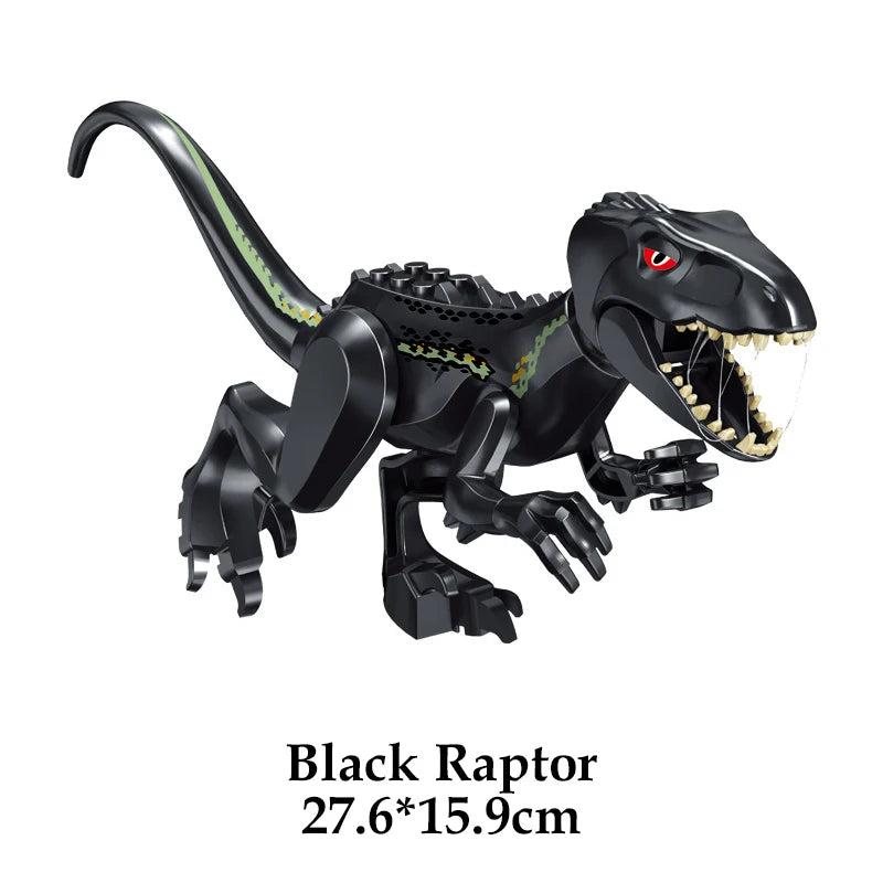 Jurassic Dinosaur Building Blocks Set - Raptor and T-Rex Figure Bricks