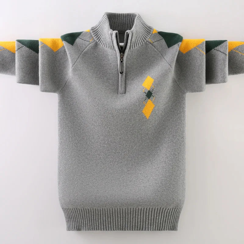Boys Cotton Cardigan Sweater - Button Front Winter Layer