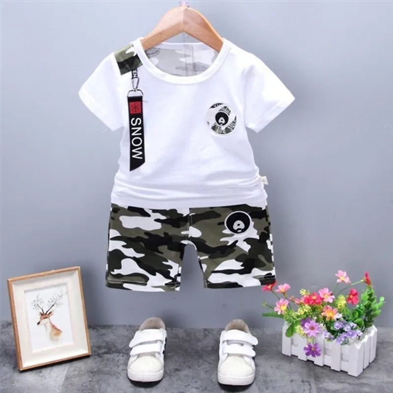 Toddler Sports T-Shirt and Shorts Set - Cotton Two-Piece Outfit
