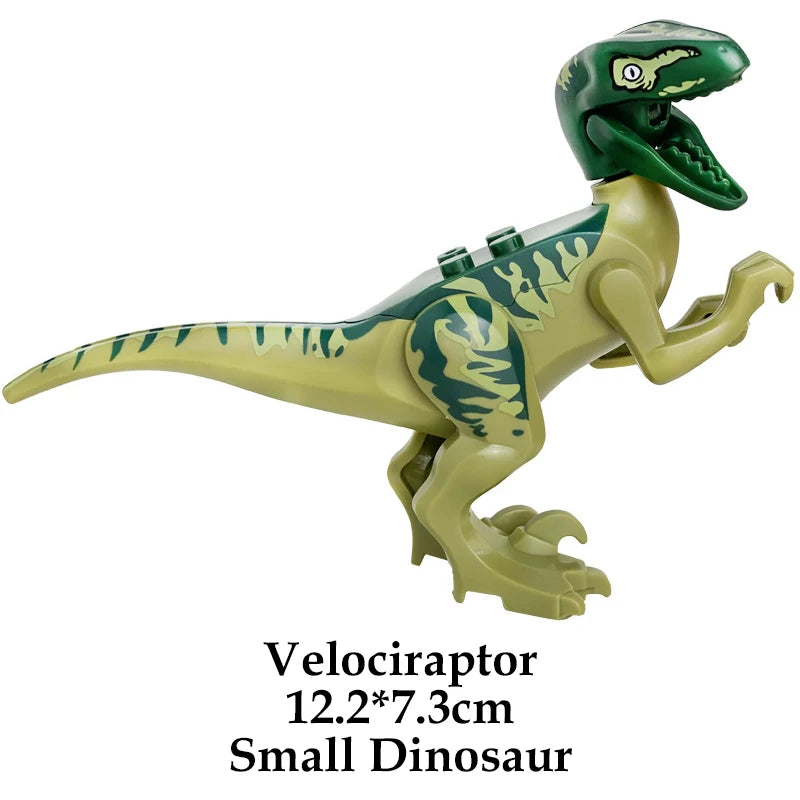 Jurassic Dinosaur Building Blocks Set - Raptor and T-Rex Figure Bricks