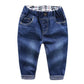 Kids Distressed Denim Jeans - Loose Cotton Blend Casual Pants