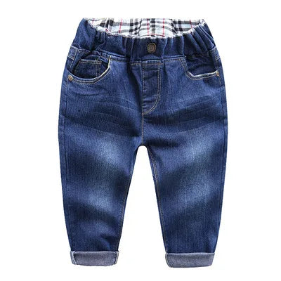 Kids Distressed Denim Jeans - Loose Cotton Blend Casual Pants