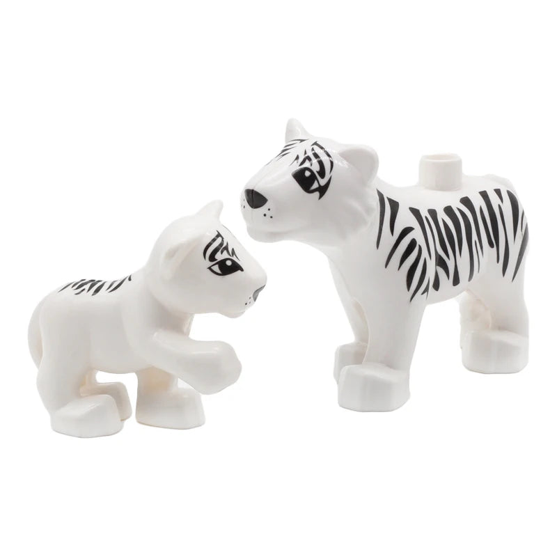 Zoo Animal Building Blocks Set - Elephant Tiger Bird Brick Toy