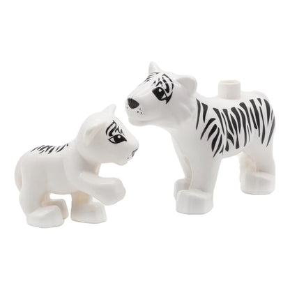 Zoo Animal Building Blocks Set - Elephant Tiger Bird Brick Toy