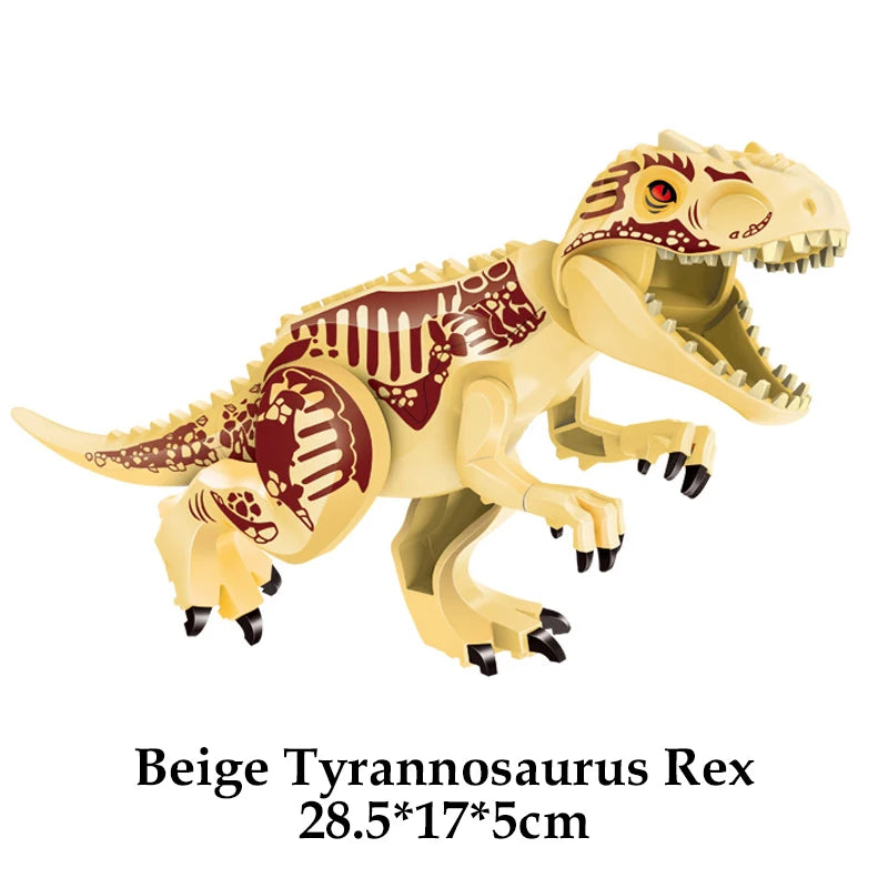 Jurassic Dinosaur Building Blocks Set - Raptor and T-Rex Figure Bricks