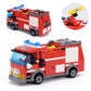 City Fire Truck Building Blocks Set - Police Vehicle DIY Toy