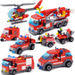 City Fire Truck Building Blocks Set - Police Vehicle DIY Toy