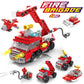 City Fire Truck Building Blocks Set - Police Vehicle DIY Toy