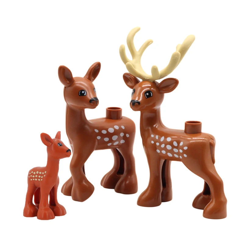 Zoo Animal Building Blocks Set - Elephant Tiger Bird Brick Toy