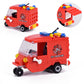 City Fire Truck Building Blocks Set - Police Vehicle DIY Toy