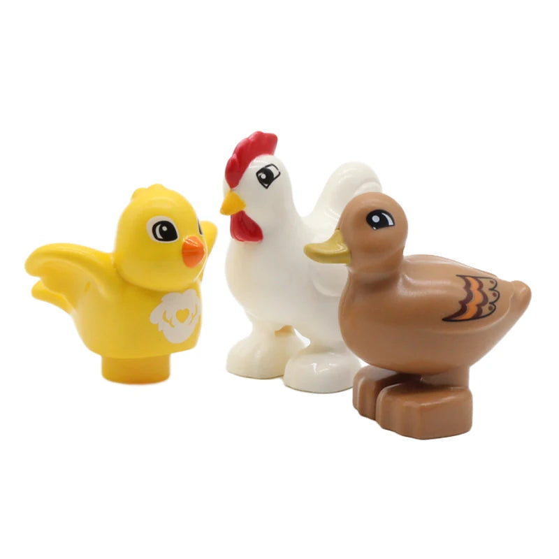 Zoo Animal Building Blocks Set - Elephant Tiger Bird Brick Toy