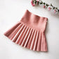 Girls Knitted High Waist Pleated Mini Tutu Skirt