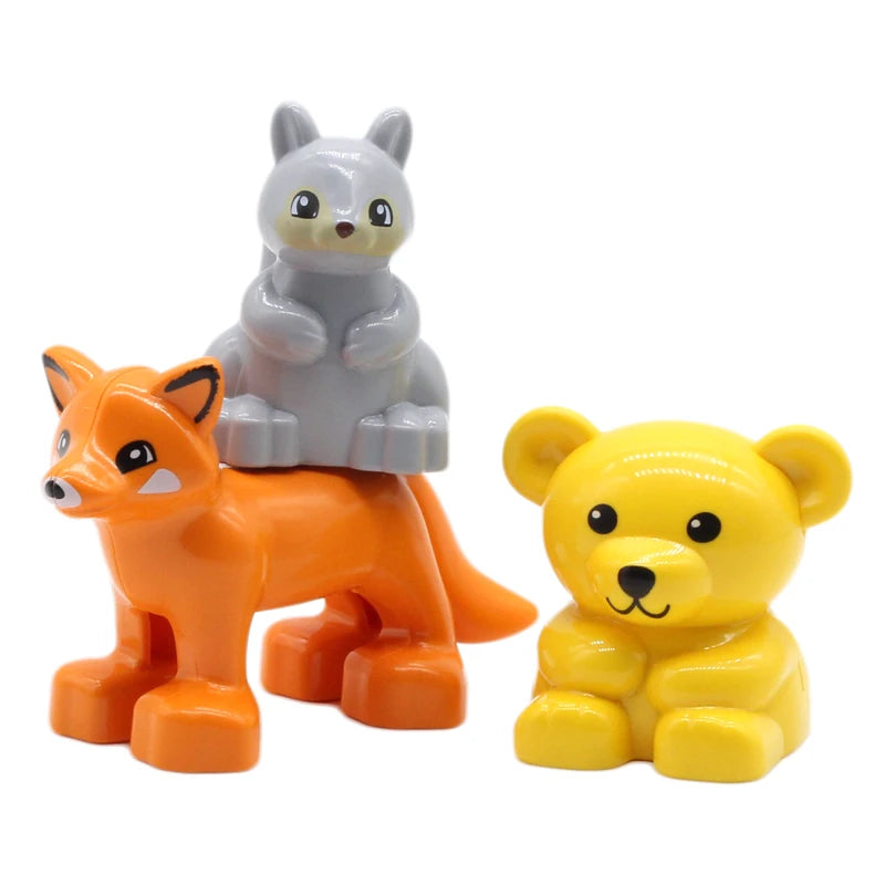Zoo Animal Building Blocks Set - Elephant Tiger Bird Brick Toy