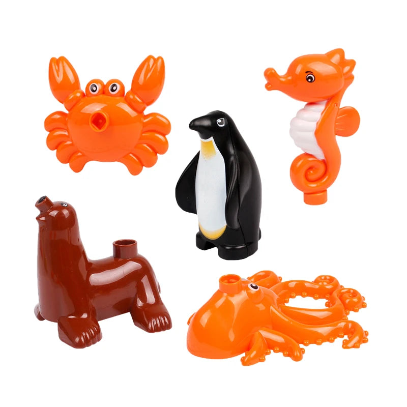 Zoo Animal Building Blocks Set - Elephant Tiger Bird Brick Toy