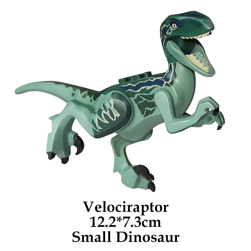 Jurassic Dinosaur Building Blocks Set - Raptor and T-Rex Figure Bricks