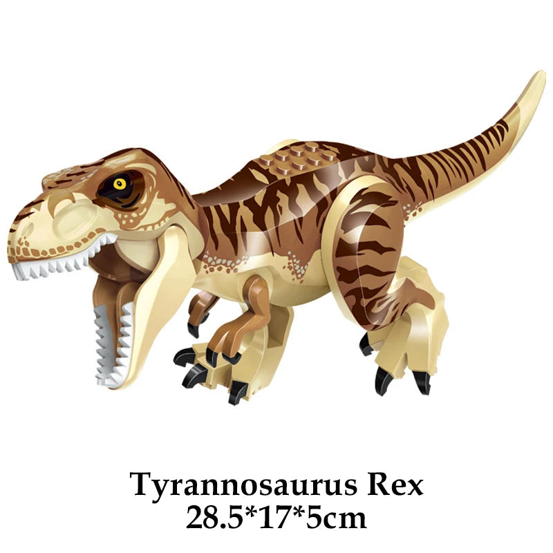 Jurassic Dinosaur Building Blocks Set - Raptor and T-Rex Figure Bricks