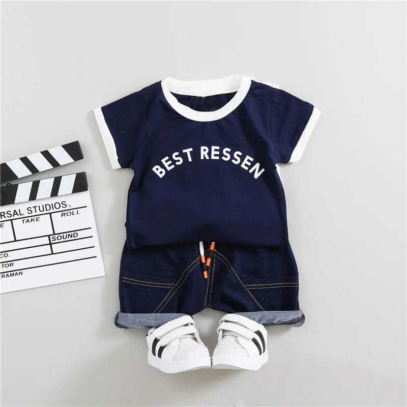 Toddler Sports T-Shirt and Shorts Set - Cotton Two-Piece Outfit