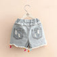 Girls Tassel Distressed Denim Shorts