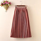 Girls Velvet Pleated Long Skirt for Autumn Winter