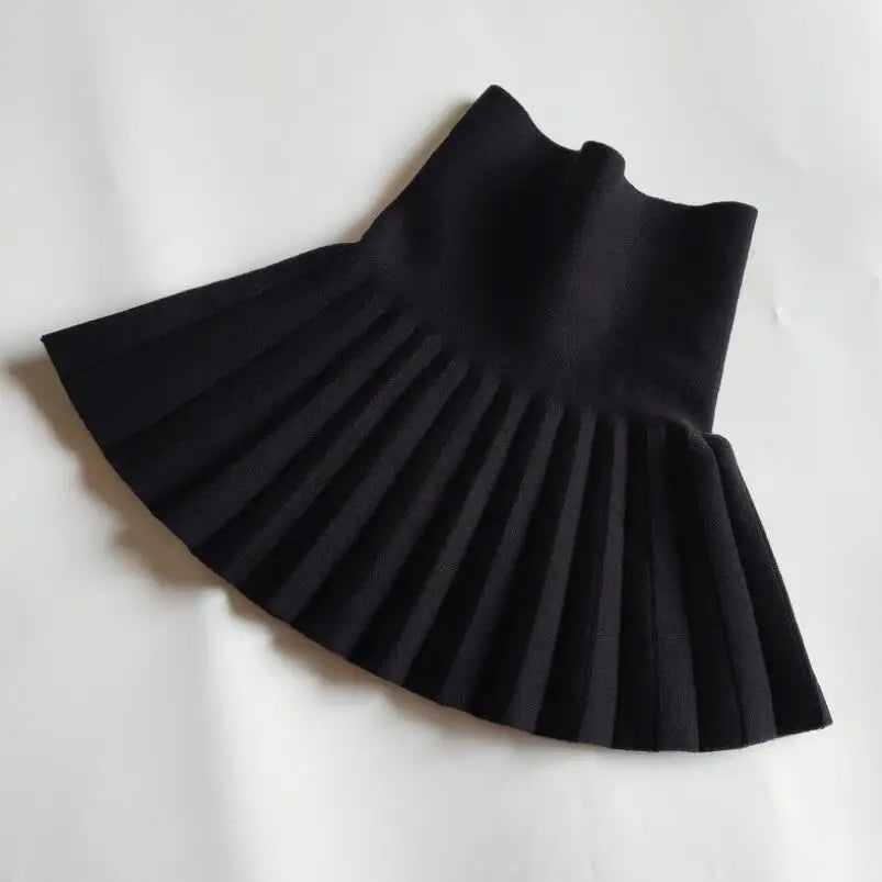 Girls Knitted High Waist Pleated Mini Tutu Skirt
