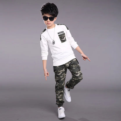 Boys Sport Tracksuit Set - Casual Spring Summer Autumn Outfit