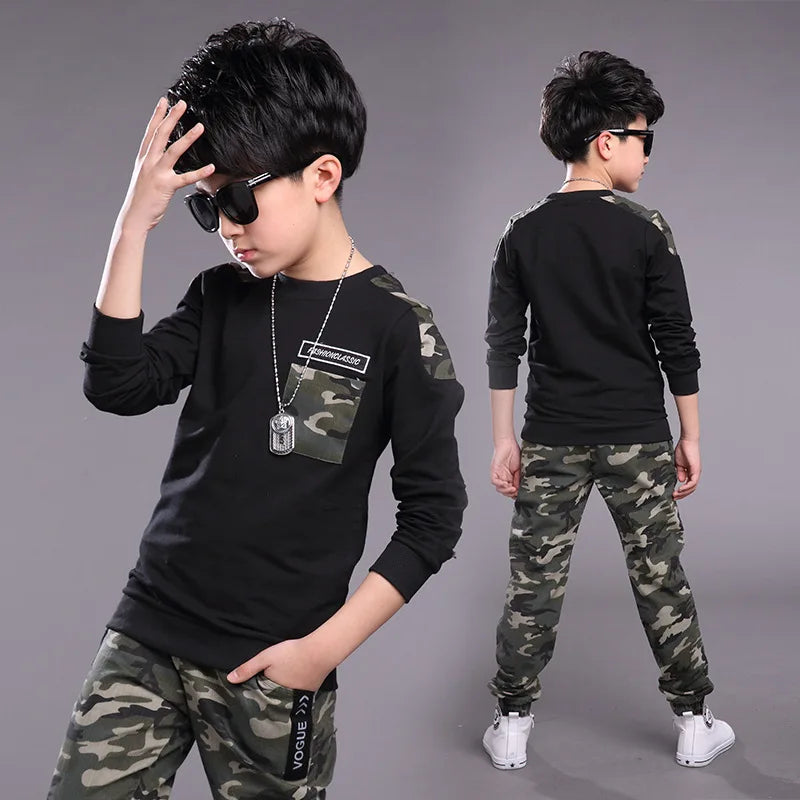 Boys Sport Tracksuit Set - Casual Spring Summer Autumn Outfit