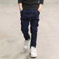 Boys Slim Straight Denim Jeans - Classic Elastic Waist Pants