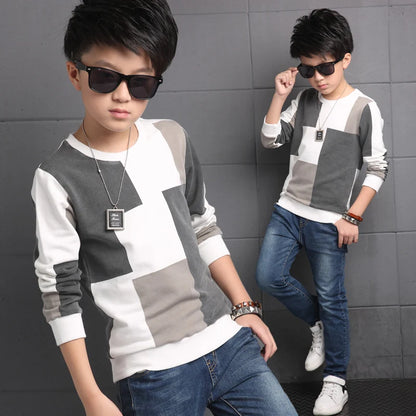 Boys Plus Velvet Long Sleeve Hoodie - Autumn Winter Warm Top