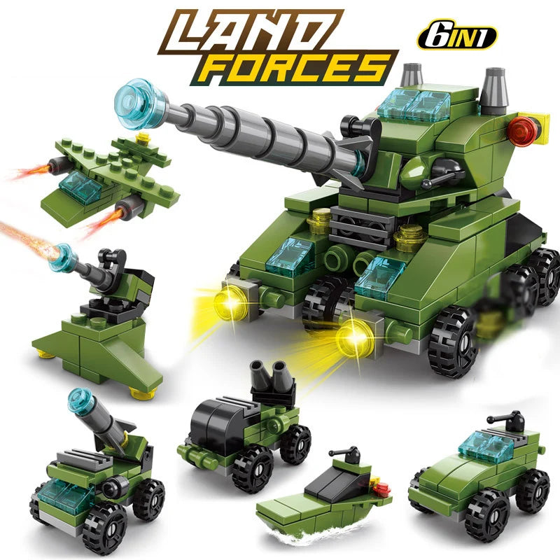 City Fire Truck Building Blocks Set - Police Vehicle DIY Toy