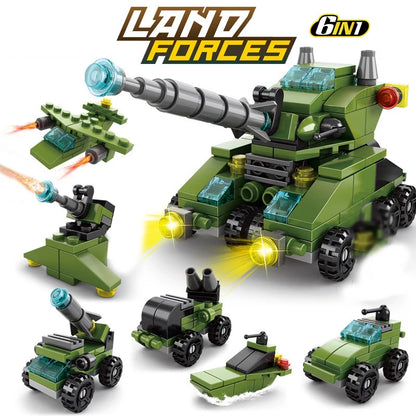 City Fire Truck Building Blocks Set - Police Vehicle DIY Toy