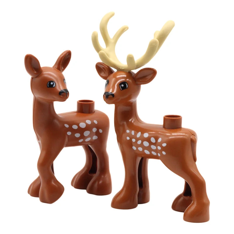 Zoo Animal Building Blocks Set - Elephant Tiger Bird Brick Toy