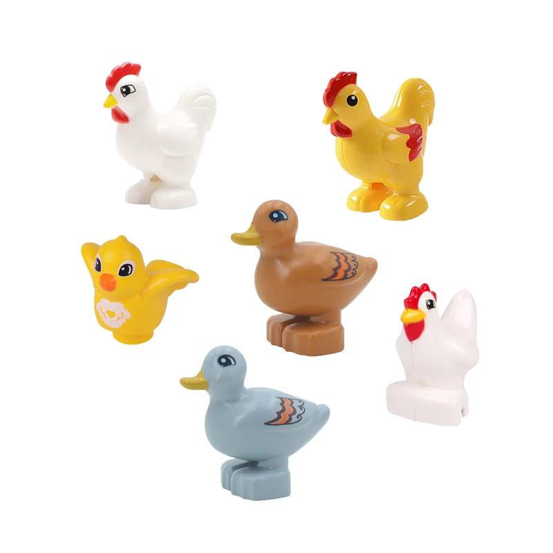 Zoo Animal Building Blocks Set - Elephant Tiger Bird Brick Toy