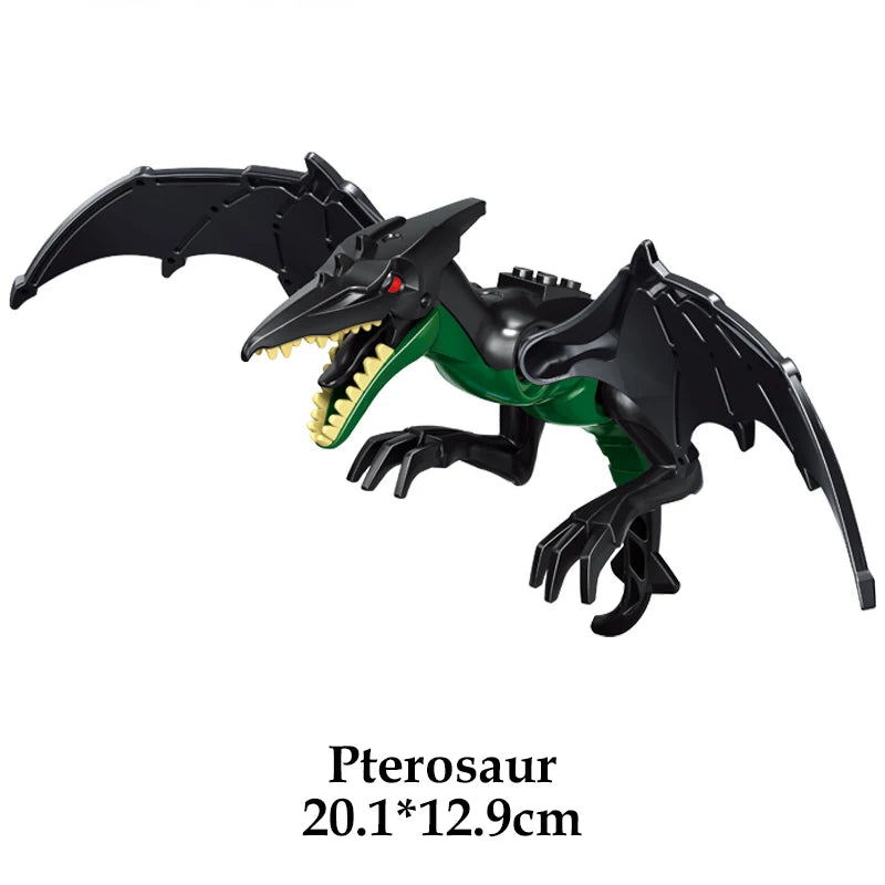 Jurassic Dinosaur Building Blocks Set - Raptor and T-Rex Figure Bricks