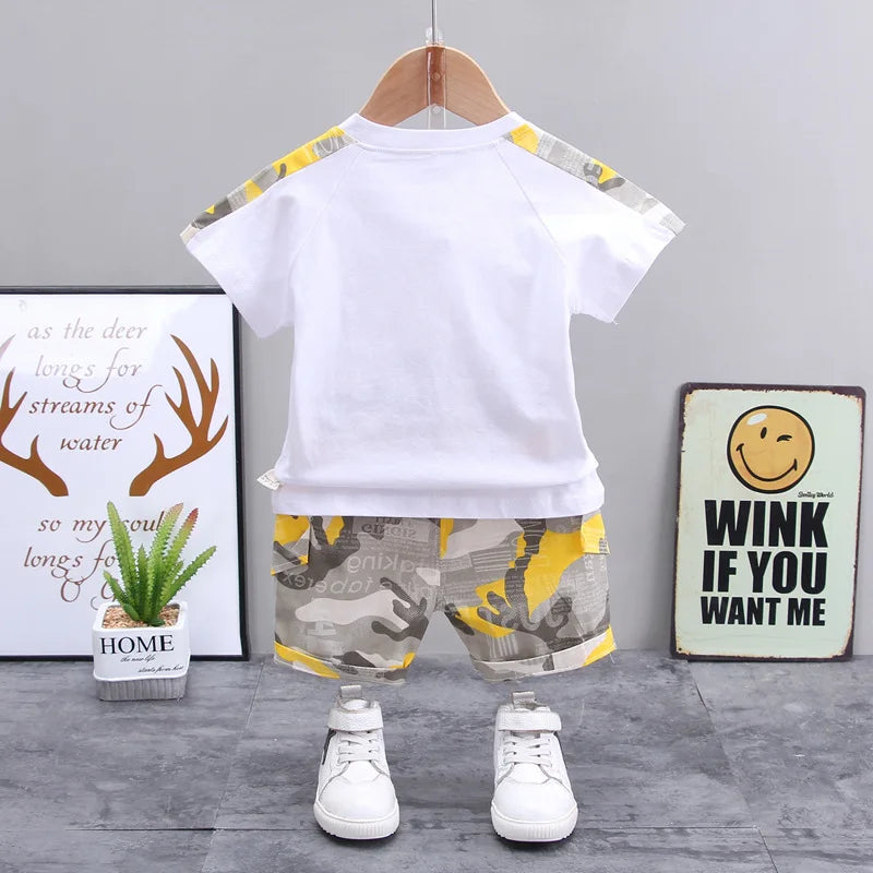 Toddler Sports T-Shirt and Shorts Set - Cotton Two-Piece Outfit